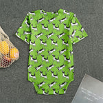 Green Doodle Bull Terrier Pattern Print Men's Bodysuit