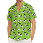 Green Doodle Bull Terrier Pattern Print Men's Deep V-Neck Shirt