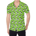 Green Doodle Bull Terrier Pattern Print Men's Shirt