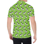 Green Doodle Bull Terrier Pattern Print Men's Shirt
