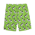 Green Doodle Bull Terrier Pattern Print Men's Sports Shorts