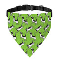 Green Doodle Bull Terrier Pattern Print Over The Collar Dog Bandana
