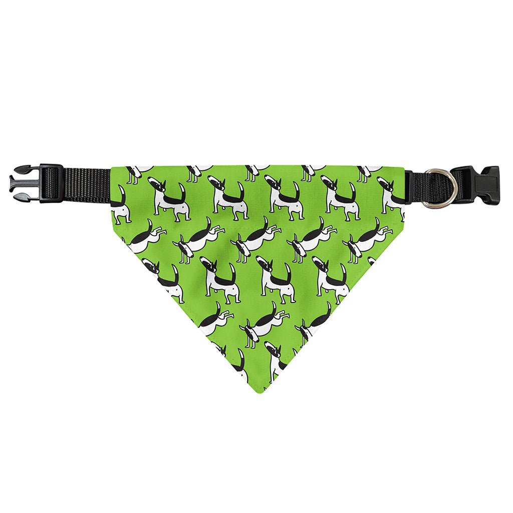 Green Doodle Bull Terrier Pattern Print Over The Collar Dog Bandana