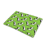 Green Doodle Bull Terrier Pattern Print Pet Cooling Mat Cover