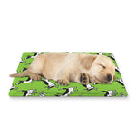 Green Doodle Bull Terrier Pattern Print Pet Cooling Mat Cover
