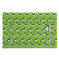 Green Doodle Bull Terrier Pattern Print Placemat