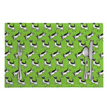 Green Doodle Bull Terrier Pattern Print Placemat