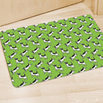 Green Doodle Bull Terrier Pattern Print Polyester Doormat
