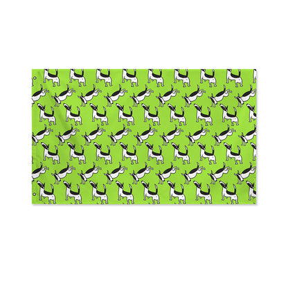 Green Doodle Bull Terrier Pattern Print Polyester Flag