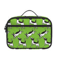 Green Doodle Bull Terrier Pattern Print Portable Lunch Bag