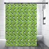 Green Doodle Bull Terrier Pattern Print Premium Shower Curtain