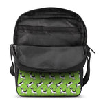 Green Doodle Bull Terrier Pattern Print Rectangular Crossbody Bag