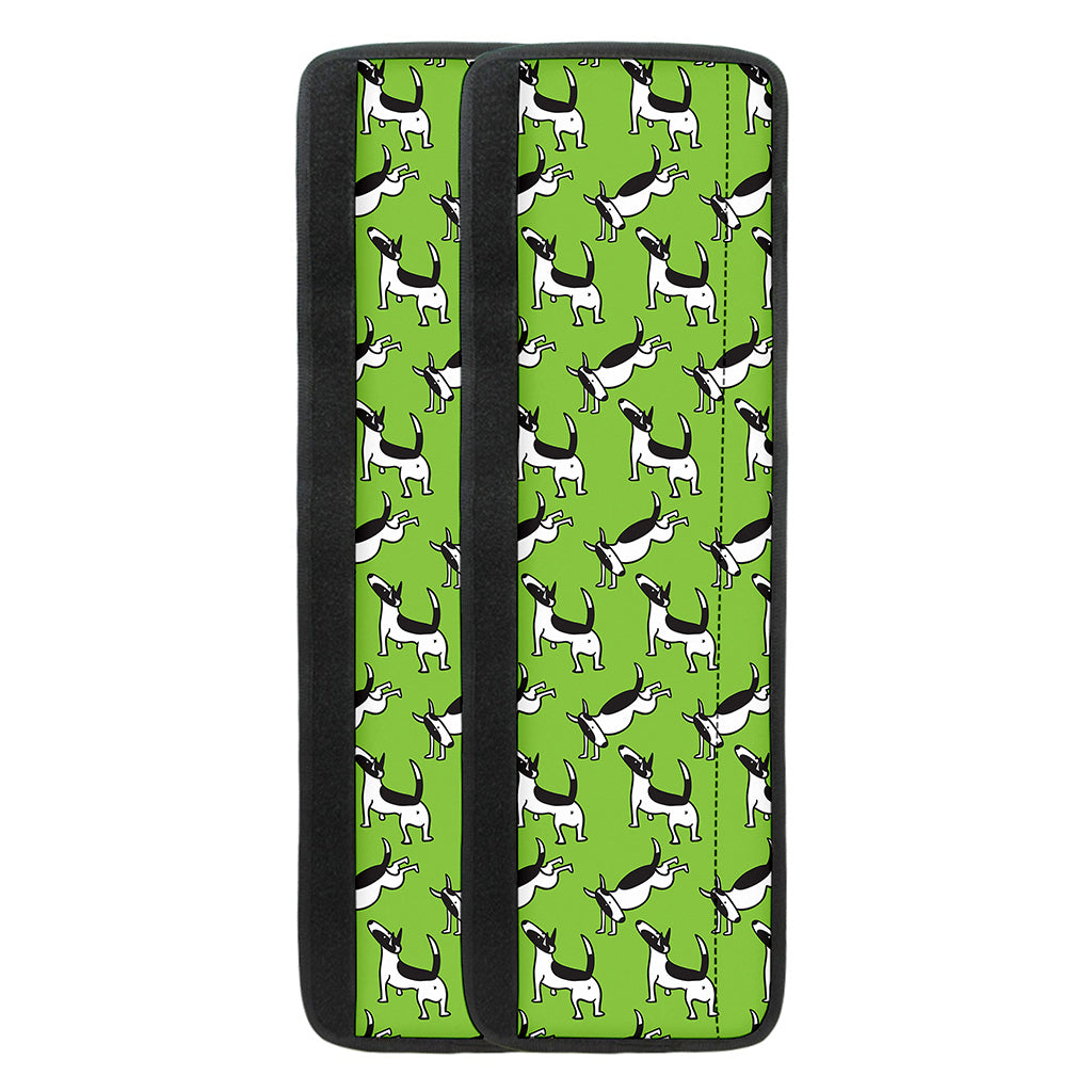 Green Doodle Bull Terrier Pattern Print Refrigerator Handle Covers