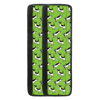 Green Doodle Bull Terrier Pattern Print Refrigerator Handle Covers