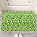 Green Doodle Bull Terrier Pattern Print Rubber Doormat