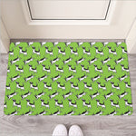 Green Doodle Bull Terrier Pattern Print Rubber Doormat