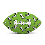 Green Doodle Bull Terrier Pattern Print Rugby Ball