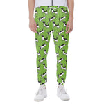 Green Doodle Bull Terrier Pattern Print Scuba Joggers