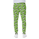 Green Doodle Bull Terrier Pattern Print Scuba Joggers