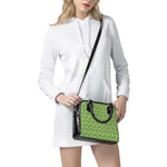 Green Doodle Bull Terrier Pattern Print Shoulder Handbag