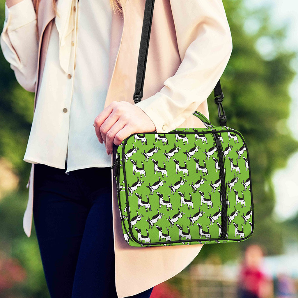 Green Doodle Bull Terrier Pattern Print Shoulder Strap Bible Bag