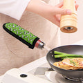 Green Doodle Bull Terrier Pattern Print Skillet Handle Cover