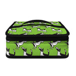 Green Doodle Bull Terrier Pattern Print Small Lunch Bag