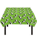 Green Doodle Bull Terrier Pattern Print Tablecloth