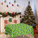 Green Doodle Bull Terrier Pattern Print Tablecloth