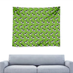 Green Doodle Bull Terrier Pattern Print Tapestry