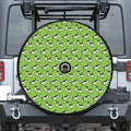 Green Doodle Bull Terrier Pattern Print Tire Cover With Camera Hole
