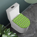 Green Doodle Bull Terrier Pattern Print Toilet Lid Cover