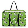 Green Doodle Bull Terrier Pattern Print Utility Tote Bag