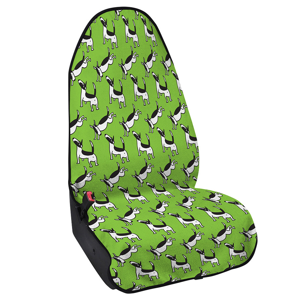 Green Doodle Bull Terrier Pattern Print Waterproof Car Seat Cover