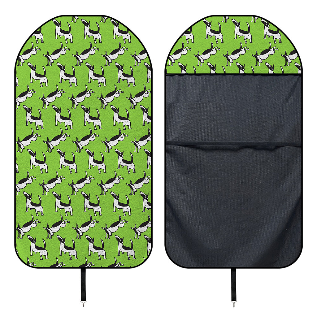Green Doodle Bull Terrier Pattern Print Waterproof Car Seat Cover