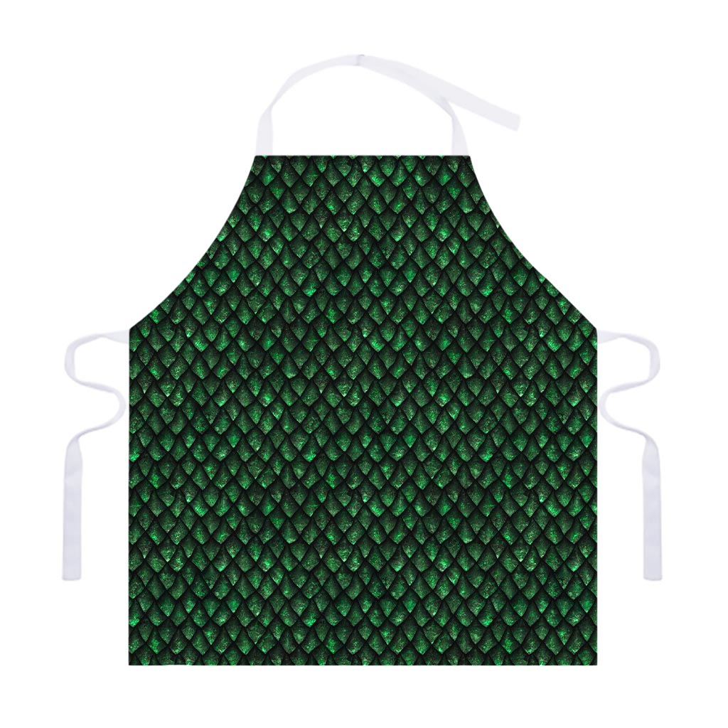 Green Dragon Scales Pattern Print Adjustable Apron