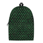 Green Dragon Scales Pattern Print Backpack