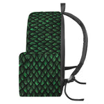Green Dragon Scales Pattern Print Backpack