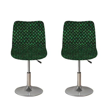 Green Dragon Scales Pattern Print Bar Stool Covers