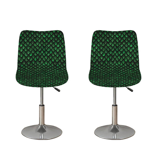 Green Dragon Scales Pattern Print Bar Stool Covers