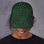 Green Dragon Scales Pattern Print Baseball Cap