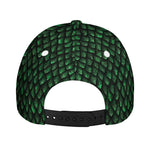 Green Dragon Scales Pattern Print Baseball Cap