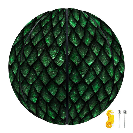 Green Dragon Scales Pattern Print Basketball