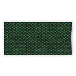 Green Dragon Scales Pattern Print Beach Towel