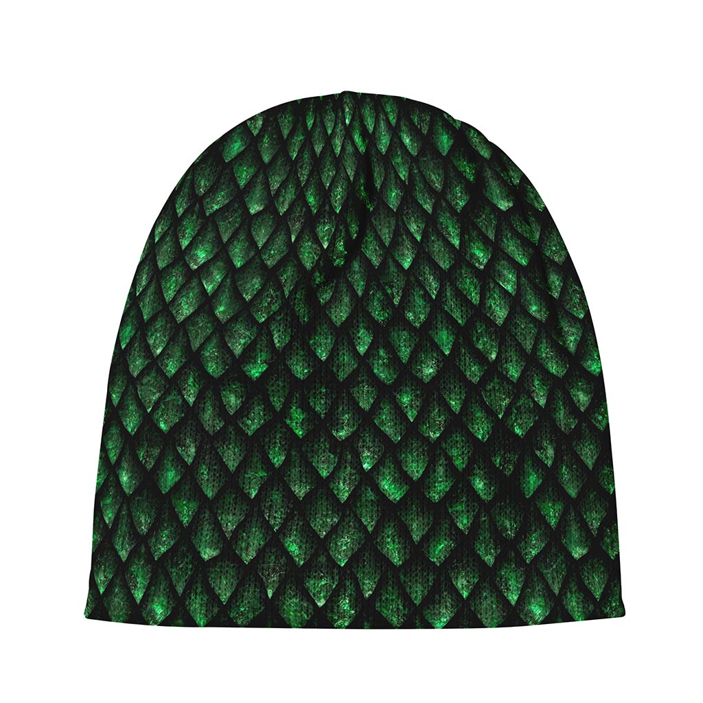 Green Dragon Scales Pattern Print Beanie