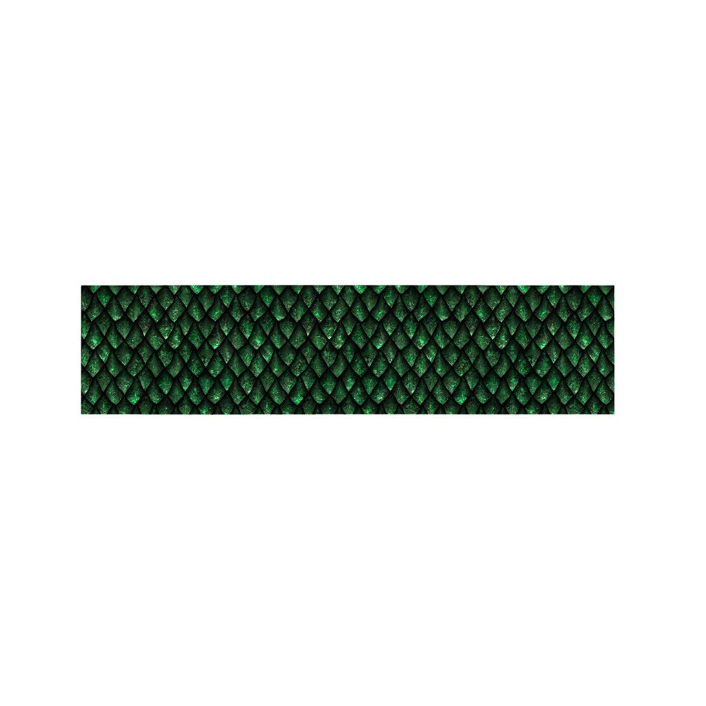 Green Dragon Scales Pattern Print Bed Runner