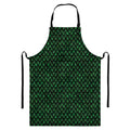 Green Dragon Scales Pattern Print Bib Apron With Pocket