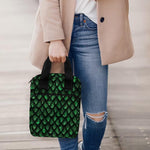 Green Dragon Scales Pattern Print Bible Tote Bag