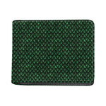 Green Dragon Scales Pattern Print Bifold Wallet