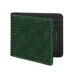 Green Dragon Scales Pattern Print Bifold Wallet